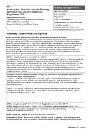 Amendment of the Infrastructure planning (environmental impact assessment) regulations 2009 - impact assessment