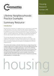 Lifetime neighbourhoods - practice examples