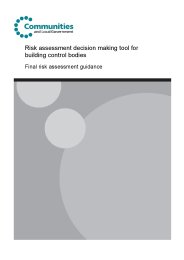 Risk assessment decision making tool for building control bodies: final risk assessment guidance