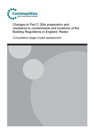 Changes to Part C (Site preparation and resistance to contaminants and moisture) of the Building Regulations in England: Radon: consultation stage impact assessment