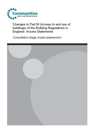 Changes to Part M (Access to and use of buildings) of the Building Regulations in England: Access statements: consultation stage impact assessment
