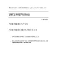 Building act 1984. The Building regulations 2010. Application of the amendments to Wales, change of name of one competent person scheme and change of scope of another