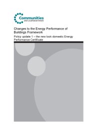 Changes to the Energy performance of buildings framework: Policy update 1 - the new look domestic Energy performance certificate