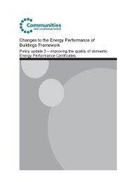Changes to the Energy performance of buildings framework: Policy update 3 - improving the quality of domestic Energy performance certificates