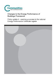 Changes to the Energy performance of buildings framework: Policy update 4 - opening up access to the national Energy performance certificate register