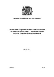 Government response to the Communities and Local Government Select Committee report: national planning policy framework. Cm 8322