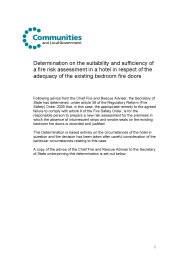 Determination on the suitability and sufficiency of a fire risk assessment in a hotel in respect of the adequacy of the existing bedroom fire doors