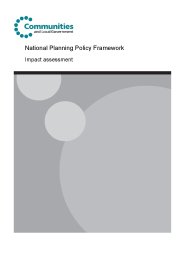 National planning policy framework - impact assessment