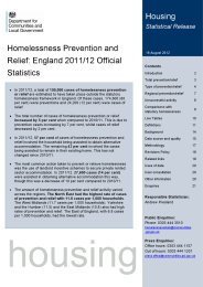 Homelessness prevention and relief: England 2011/12 official statistics