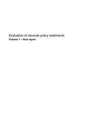 Evaluation of minerals policy statements. Volume 1 - final report