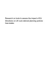 Research on tools to assess the impact of EU Directives on UK sub-national planning policies - case studies