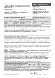 Changes to the building control system including introduction of risk-based service plans for local authorities and removal of the warranty link rule