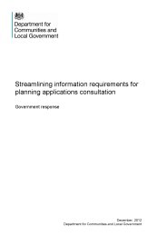 Streamlining information requirements for planning applications consultation - Government response