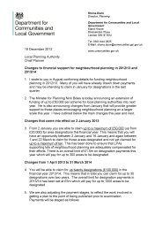 Changes to financial support for neighbourhood planning in 2012/13 and 2013/14
