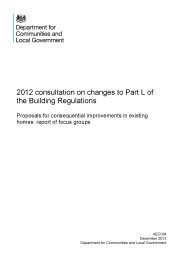 2012 consultation on changes to Part L of the Building Regulations