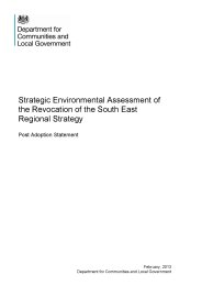 Strategic environmental assessment of the revocation of the South East regional strategy - post adoption statement