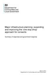 Major infrastructure planning: expanding and improving the 'one stop shop' approach for consents. Summary of responses and government response