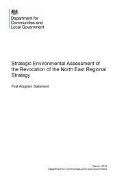 Strategic environmental assessment of the revocation of the North East regional strategy - post adoption statement