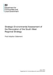 Strategic environmental assessment of the revocation of the South West regional strategy - post adoption statement