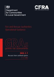 Fire and rescue authorities operational guidance. Rescue from silos