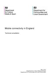 Mobile connectivity in England - technical consultation