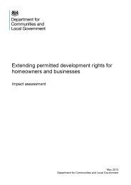 Extending permitted development rights for homeowners and businesses - impact assessment