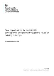 New opportunities for sustainable development and growth through the reuse of existing buildings - impact assessment