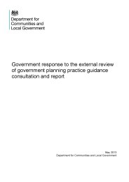 Government response to the external review of government planning practice guidance consultation and report
