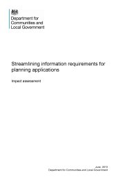 Streamlining information requirements for planning applications - impact assessment