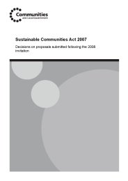 Sustainable communities act 2007 - decisions on proposals submitted following the 2008 invitation