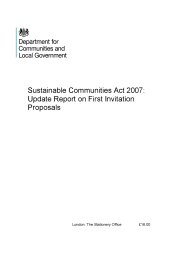 Sustainable communities act 2007 - update report on first invitation proposals