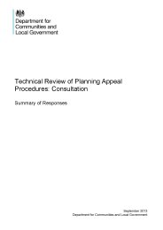 Technical review of planning appeal procedures - consultation: summary of responses
