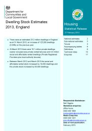 Dwelling stock estimates: 2013, England