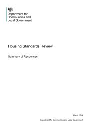 Housing standards review - summary of responses