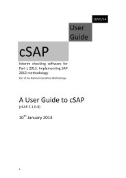 User guide to cSAP: Interim checking software for Part L 2013. Implementing SAP 2012 methodology: Part of the National Calculation Methodology: (cSAP 2.1.0.8)