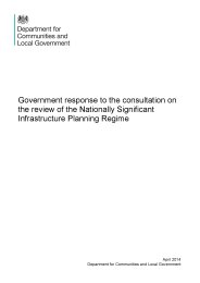 Government response to the consultation on the review of the nationally significant infrastructure planning regime