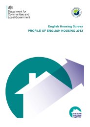 English housing survey - profile of English housing 2012