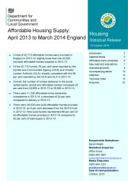 Affordable housing supply: April 2013 to March 2014 England