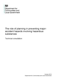 Role of planning in preventing major-accident hazards involving hazardous substances - technical consultation (revised November 2014)