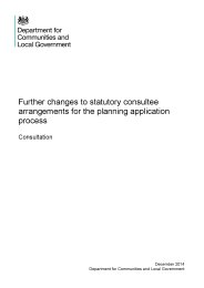 Further changes to statutory consultee arrangements for the planning application process - consultation