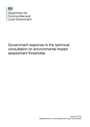 Government response to the technical consultation on environmental impact assessment thresholds