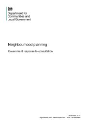 Neighbourhood planning - government response to consultation