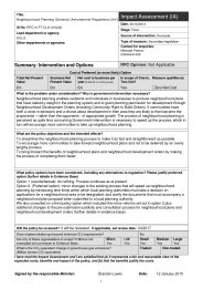 Neighbourhood planning (general) (amendment) regulations 2015 - impact assessment