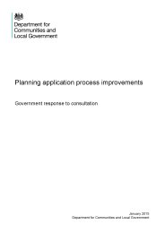 Planning application process improvements - government response to consultation