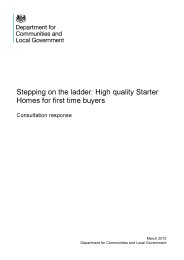 Stepping on the ladder. High quality starter homes for first time buyers - consultation response