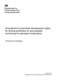 Amendment to permitted development rights for drilling boreholes for groundwater monitoring for petroleum exploration - technical consultation