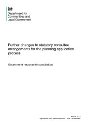 Further changes to statutory consultee arrangements for the planning application process - government response to consultation