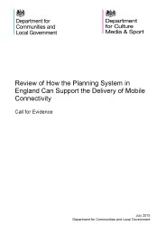 Review of how the planning system in England can support the delivery of mobile connectivity - call for evidence