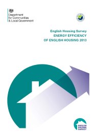 English housing survey - energy efficiency of English housing 2013