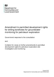 Amendment to permitted development rights for drilling boreholes for groundwater monitoring for petroleum exploration - government response to the consultation and invitation for views on further amendments to permitted development rights for petroleum exploration site investigation and monitoring
